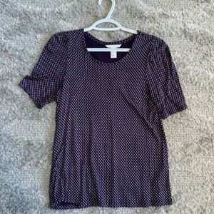 Navy Patterned Blouse